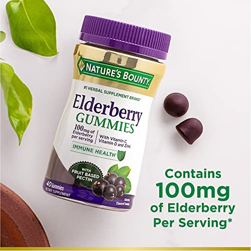 Nature’s Bounty Elderberry Gummies, Immune Support, Contains Vitamin A