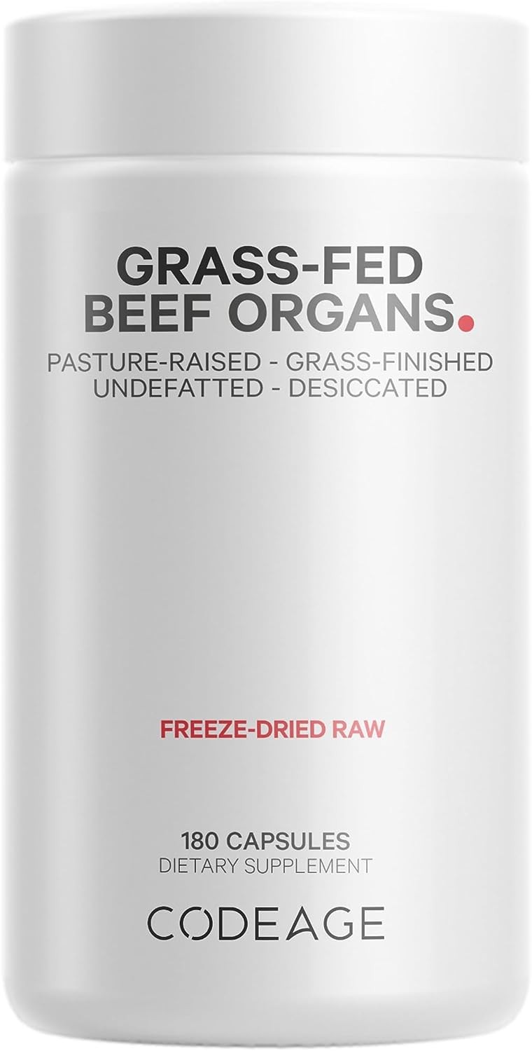Codeage Grass Fed Beef Organs Supplement Glandulars Supplements