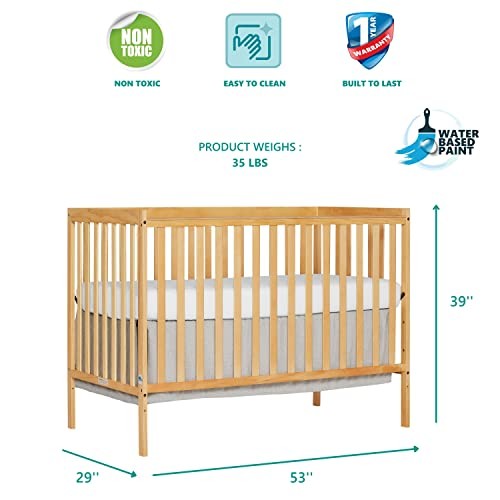 Dream On Me Synergy 5In1 Convertible Crib In Natural, Greenguard Gold