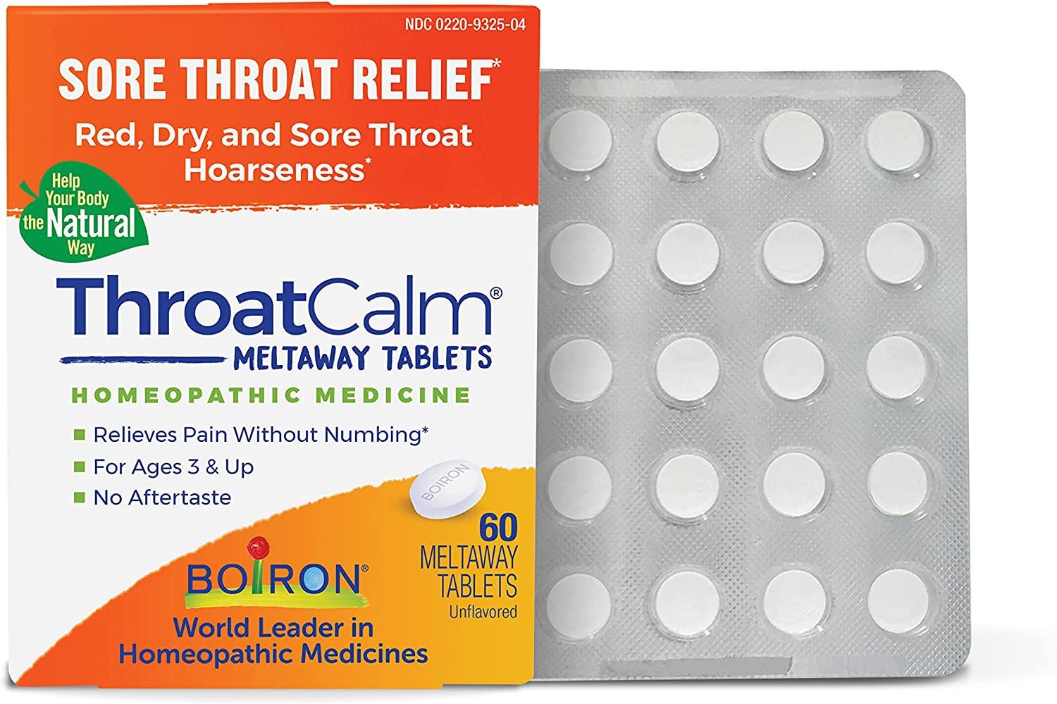 Boiron ThroatCalm Tablets for Pain Relief from Red, Dry, Scratchy, Sore