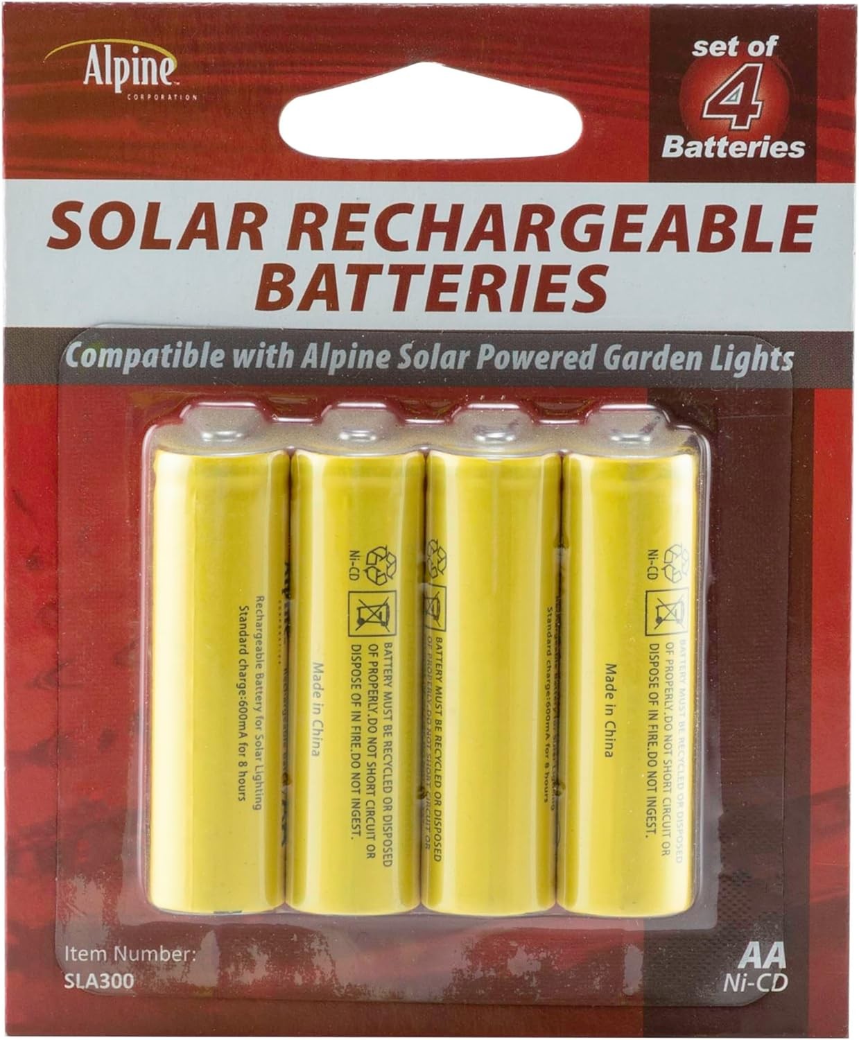 Alpine Corporation AA Ni-CD Replacement Rechargeable Batteries for ...