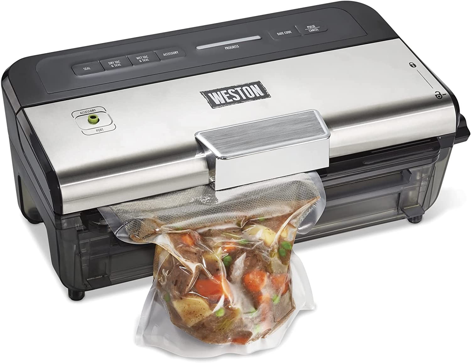 WESTON BRANDS Wet & Dry Vacuum Sealer Machine with Date Code Stamp
