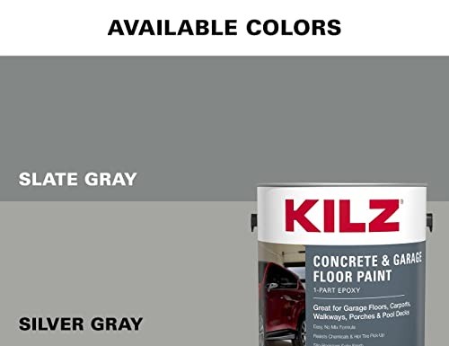 KILZ 1-Part Epoxy Acrylic Concrete And Garage Floor Paint, Interior ...