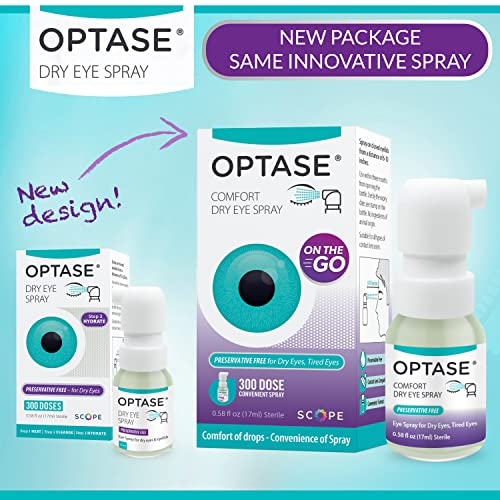 OPTASE Comfort Dry Eye Spray - Eye Spray for Dry Eyes - Preservative ...