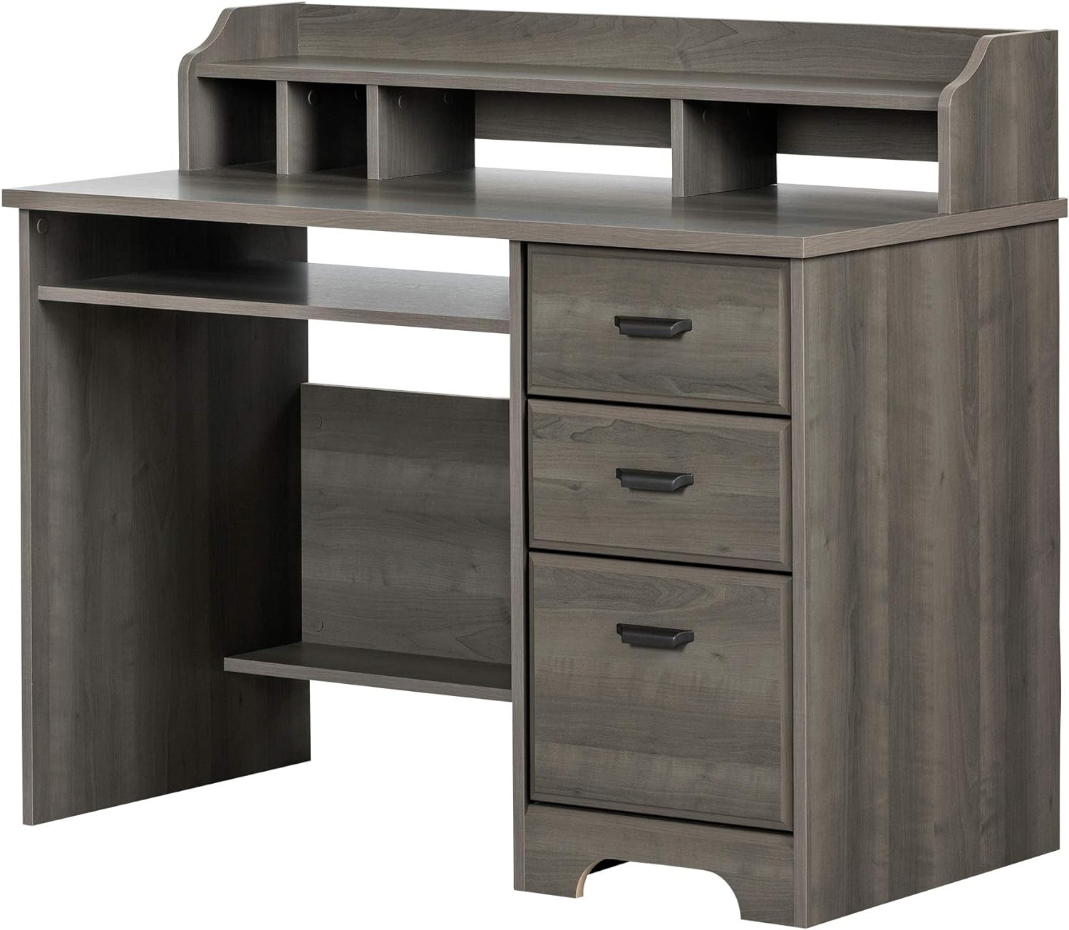 South Shore Versa Computer Desk with Hutch, Gray Maple Best Deals and Price History at JoinHoney