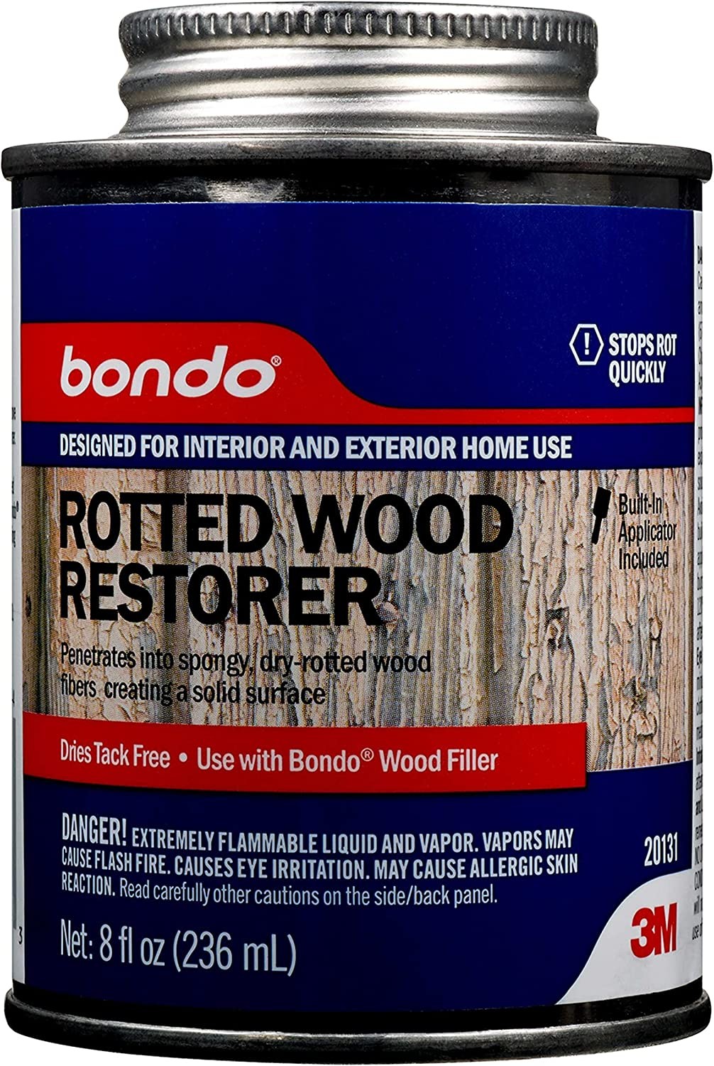 Bondo Rotted Wood Restorer, Penetrates into Spongy, Dry-rotted Wood ...