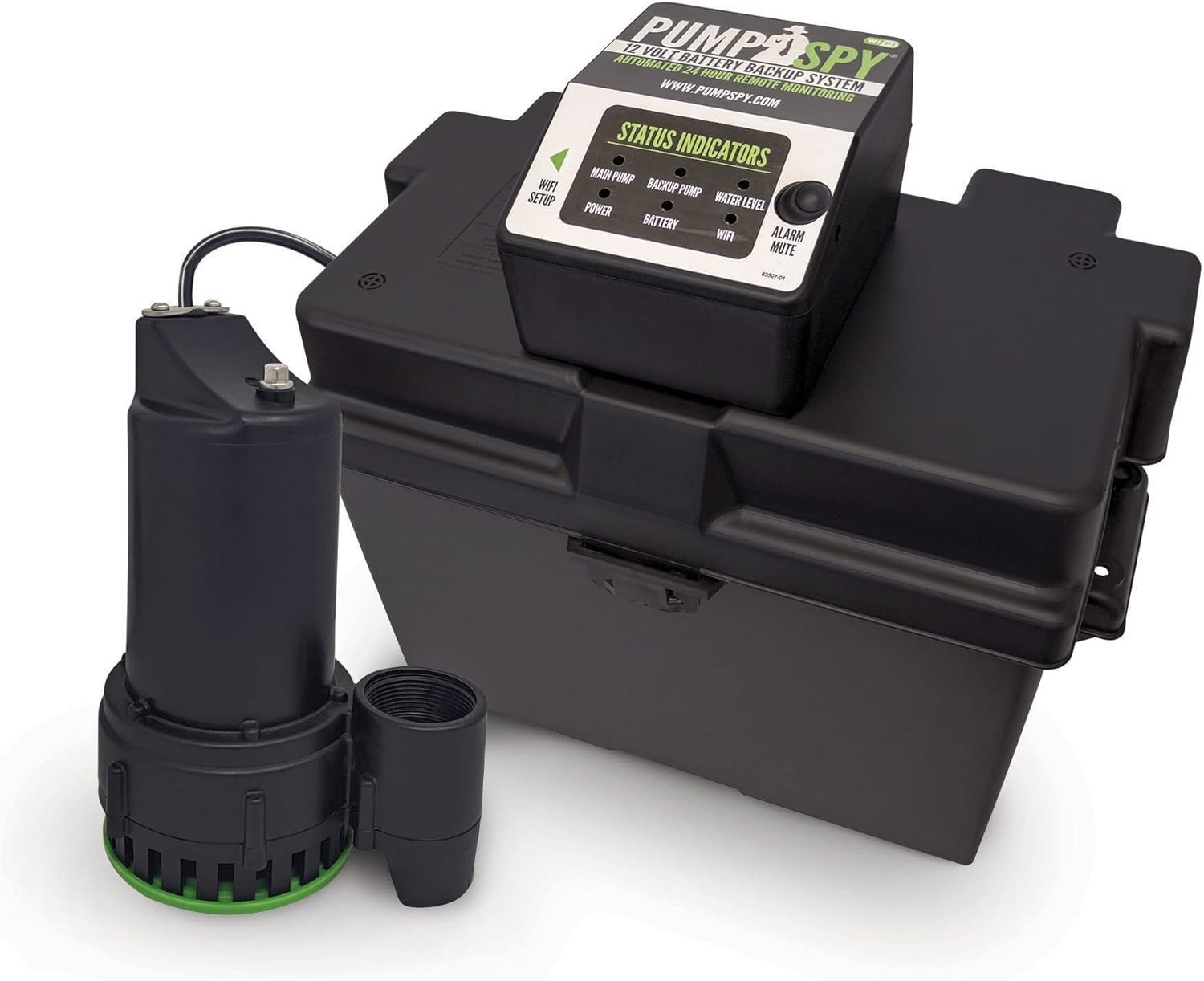 PumpSpy PS2000 WiFi Battery Backup Sump Pump System