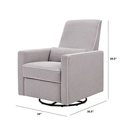 DaVinci Piper Upholstered Recliner and Swivel Glider in Grey with Cream
