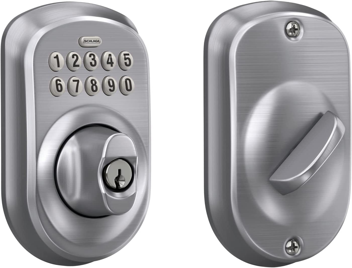 Schlage BE365 PLY 626 Plymouth Keypad Deadbolt, Electronic Keyless