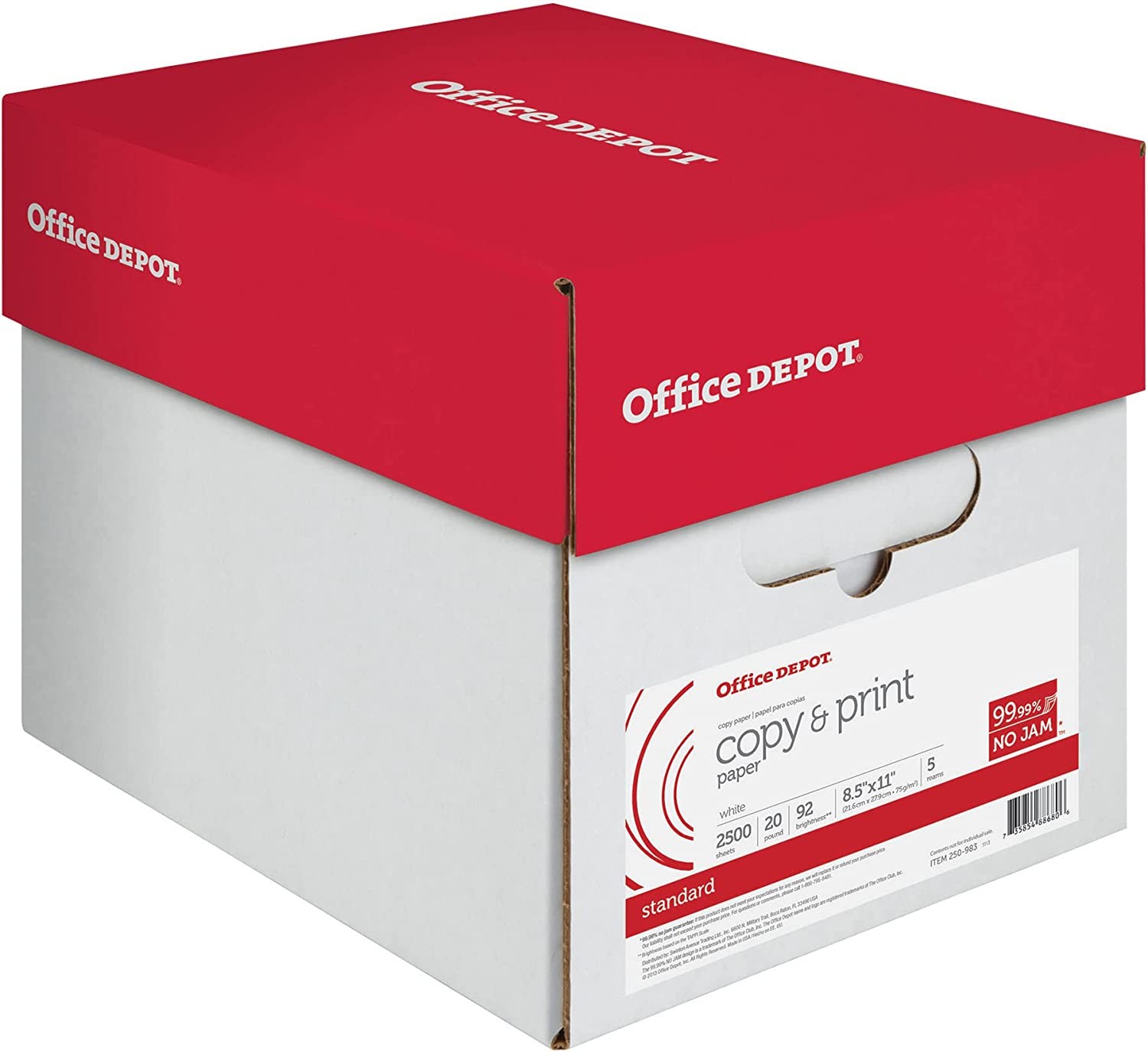 Office Depot Copy Print Paper, 8 1/2in. x 11in., 20 Lb, 500 Sheets Per ...