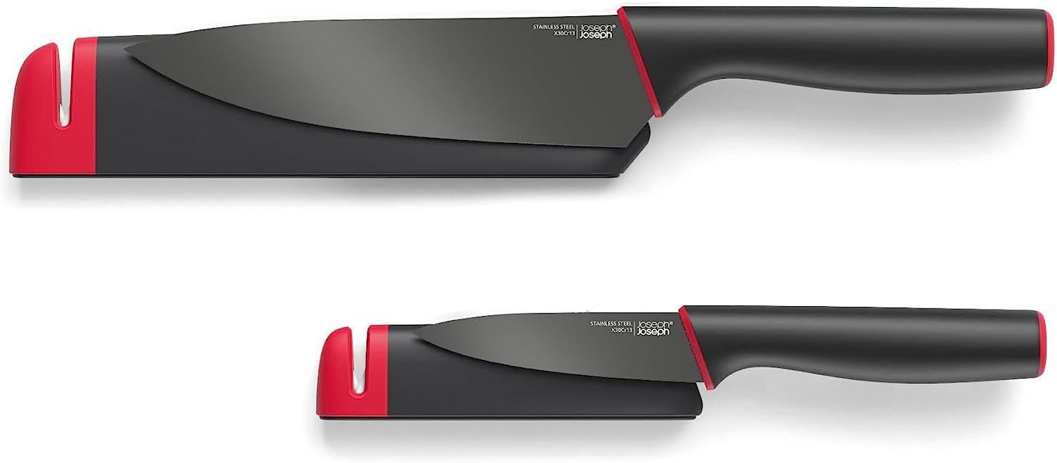 Joseph Joseph Slice & Sharpen 6" Chef's Knive and 3.5" Paring Knife