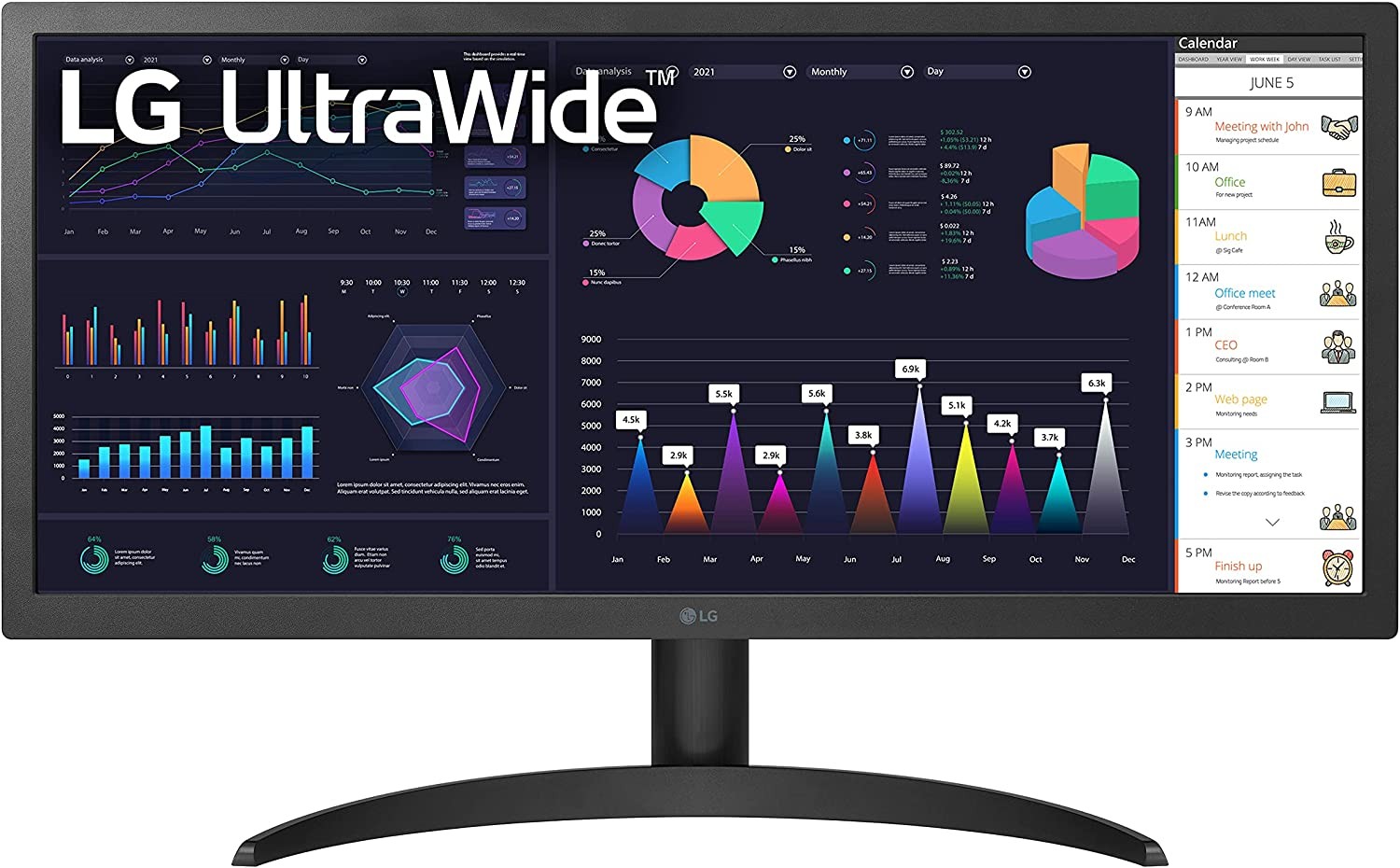 LG UltraWide FHD 26-Inch Computer Monitor 26WQ500-B, IPS with HDR 10 ...
