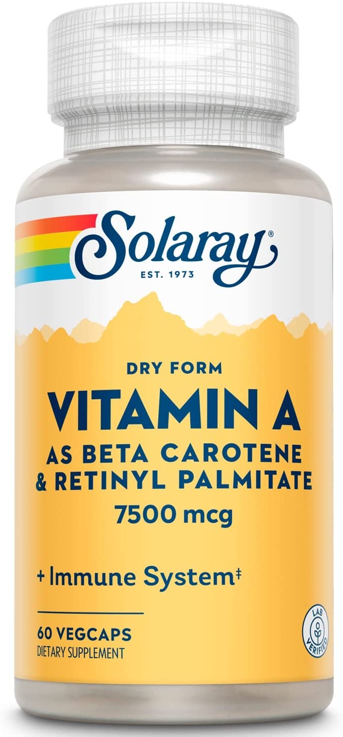 SOLARAY Dry Form Vitamin A Vitamin A as 60 Beta Carotene and 40