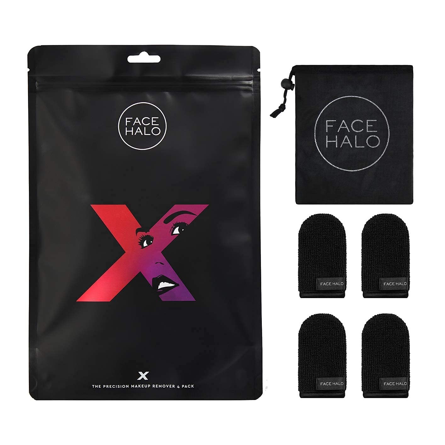 Face Halo X Precision Makeup Remover Wipes and Wash Bag Remove Makeup
