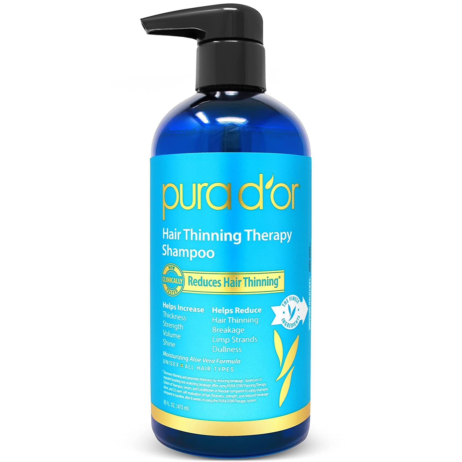 PURA D'OR 16 Oz Hair Thinning Therapy Biotin Shampoo ORIGINAL Scent