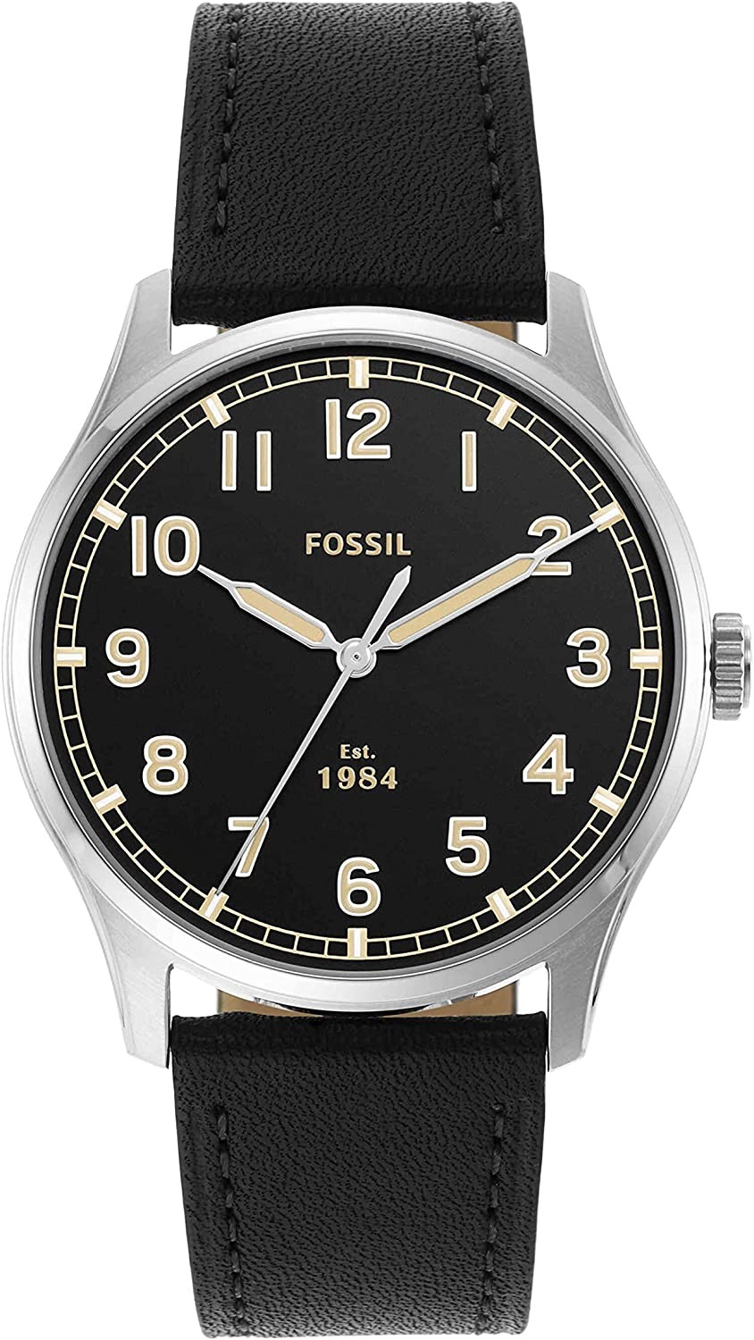 Fossil Men's Dayliner Stainless Steel and Leather Slim Minimalist ...