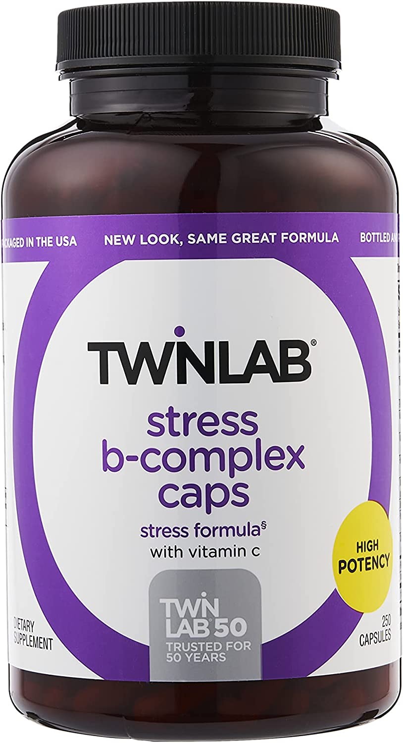 Twinlab Stress B-Complex Caps 250 Capsules - High Potency Vitamin B ...