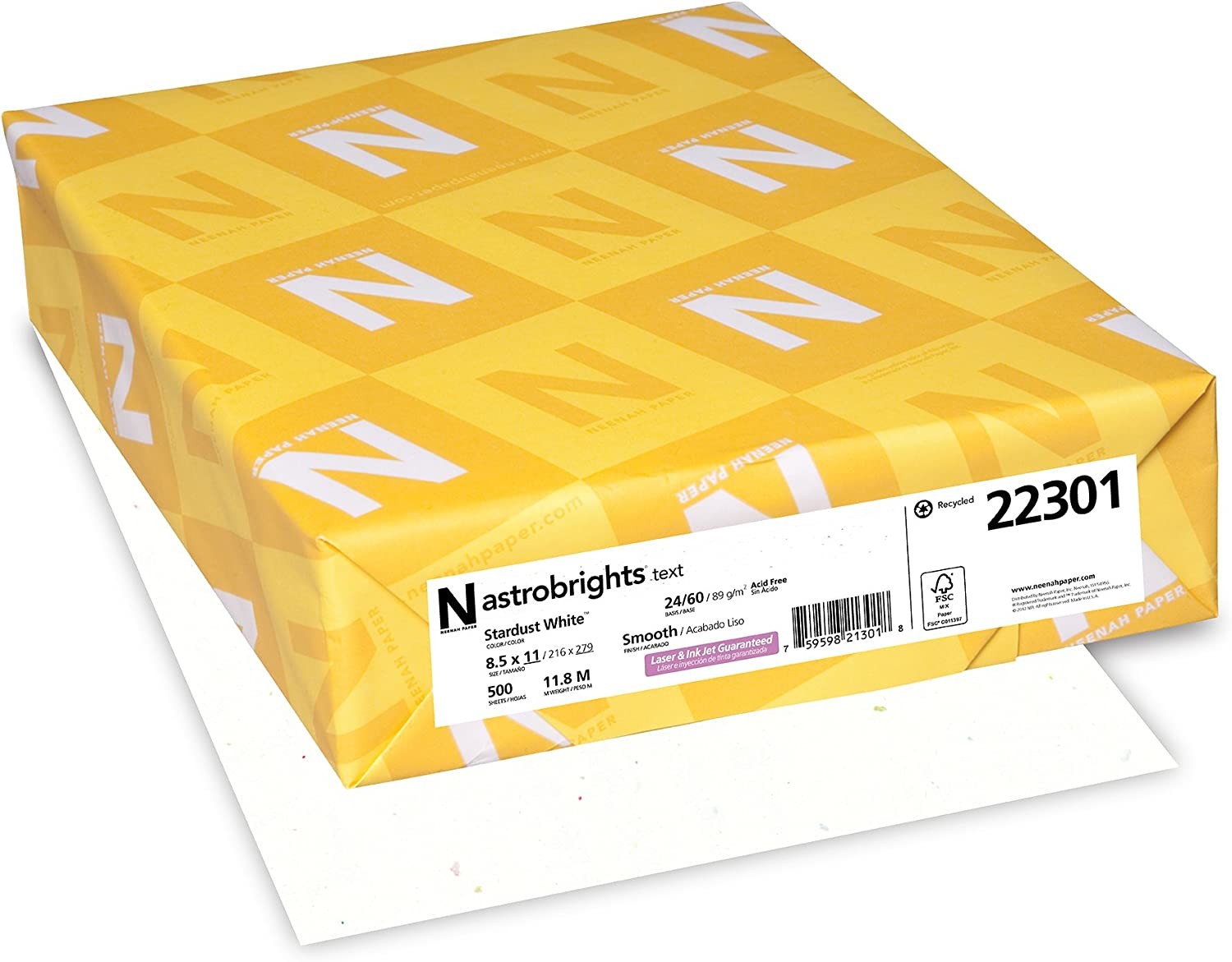 Neenah Astrobrights Color Paper, 8.5” x 11”, 24 lb/89 gsm, Stardust