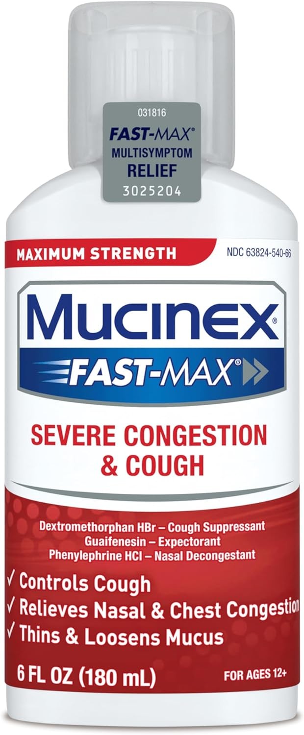 Mucinex FastMax Severe Congestion & Cough Medicine, Maximum Strength