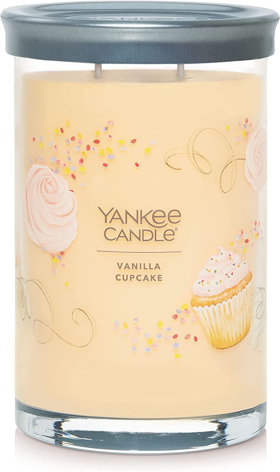 Yankee Candle Vanilla Cupcake Scented, Signature 20oz Large Tumbler 2Wick Candle, Over 60 Hours