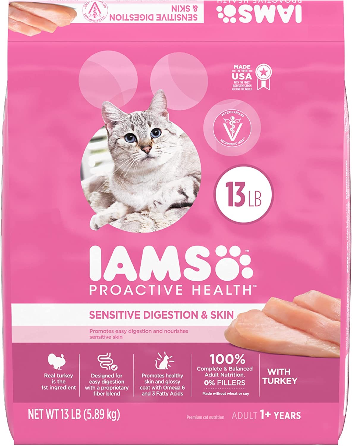 Iams Proactive Health Adult Sensitive Digestion & Skin Dry Cat Food 