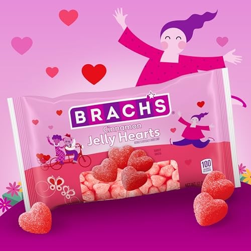 Brach's Cinnamon Jelly Hearts, Valentine’s Day Candy, Classic Gummy ...