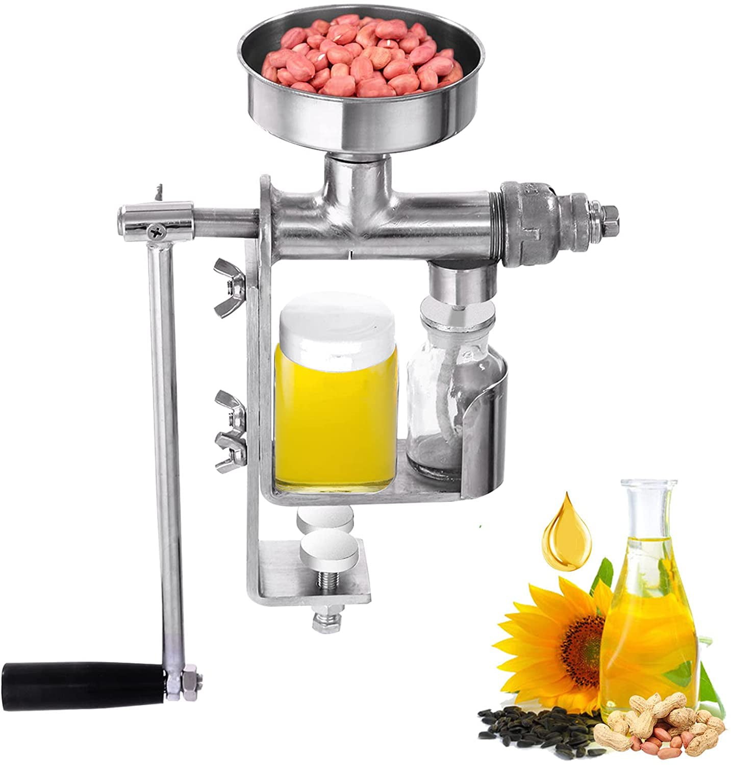 VEVOR Manual Meat Grinder 304 Stainless Steel Hand Meat Grinder with Suction Cup + Steel Table Clamp Meat Mincer Sausage Maker