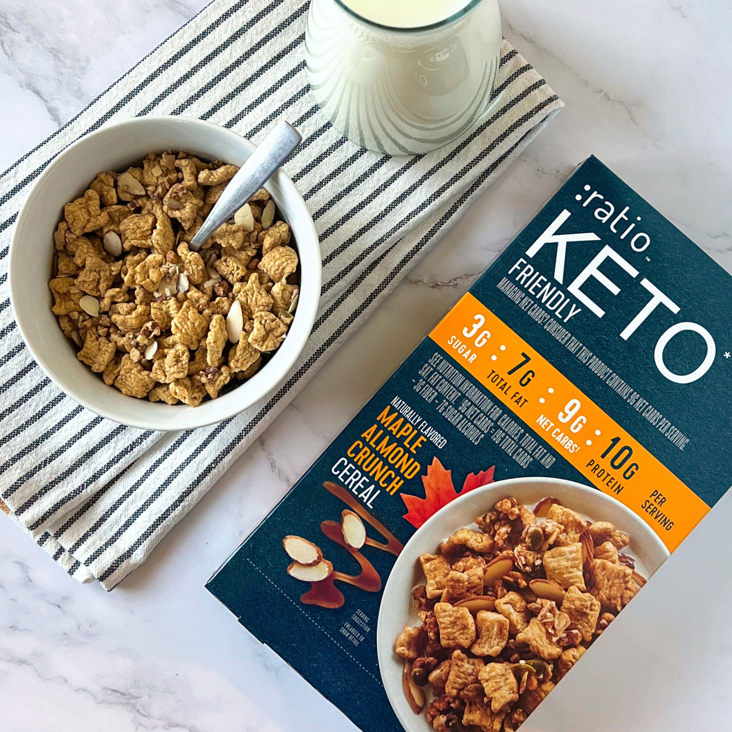 Ratio Maple Almond Crunch Cereal, 10g Protein, Keto Friendly, 10.4 OZ ...