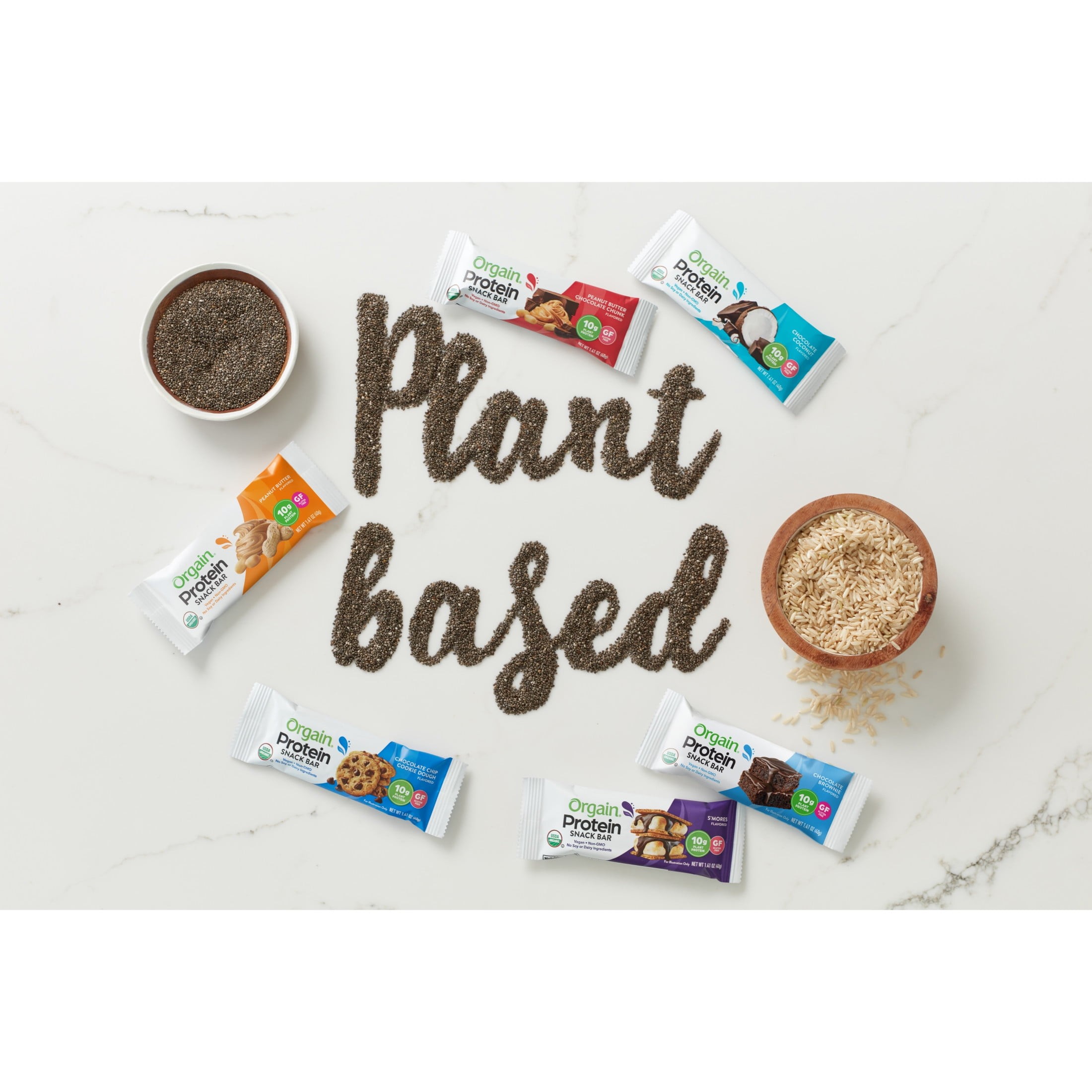 Orgain Organic Plant Based Protein Snack Bars, Chocolate Chip Cookie