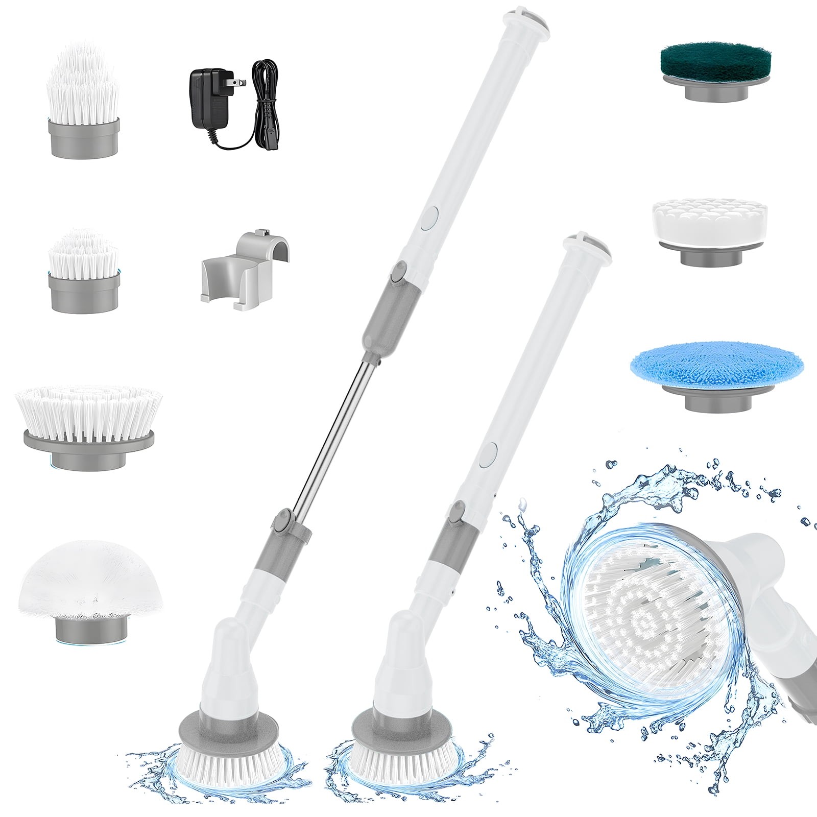 Finelien Electric Spin Scrubber Cordless Power Cleaning Brush Shower  Scrubber for Bathroom Floor 