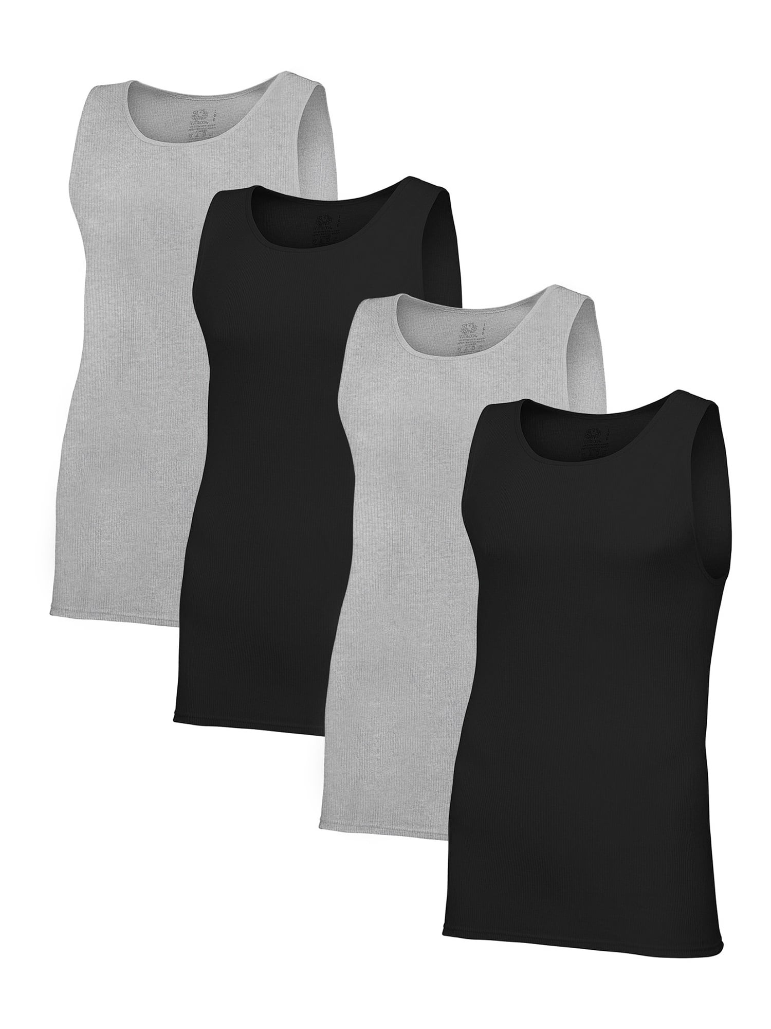 Mejores ofertas e historial de precios de Fruit of the Loom Premium Men's  Black and Gray Tank A-Shirts, 4 Pack, Sizes S-XL en