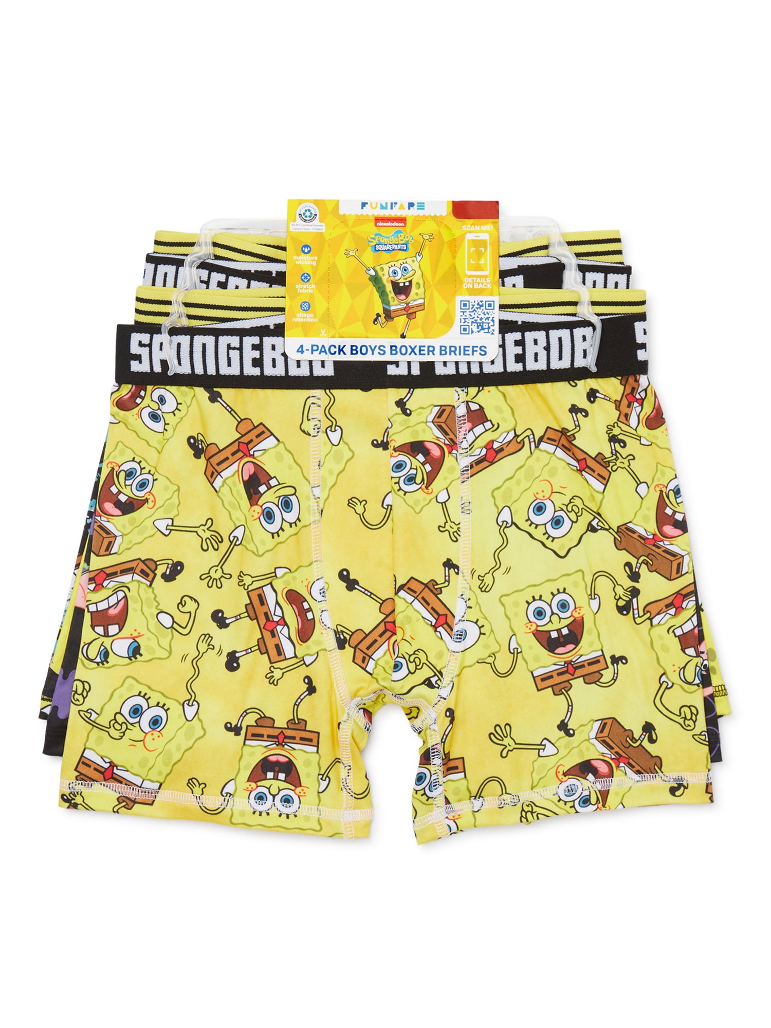 Minecraft Boys Boxer Brief Underwear, 4-Pack, Sizes 4-10 