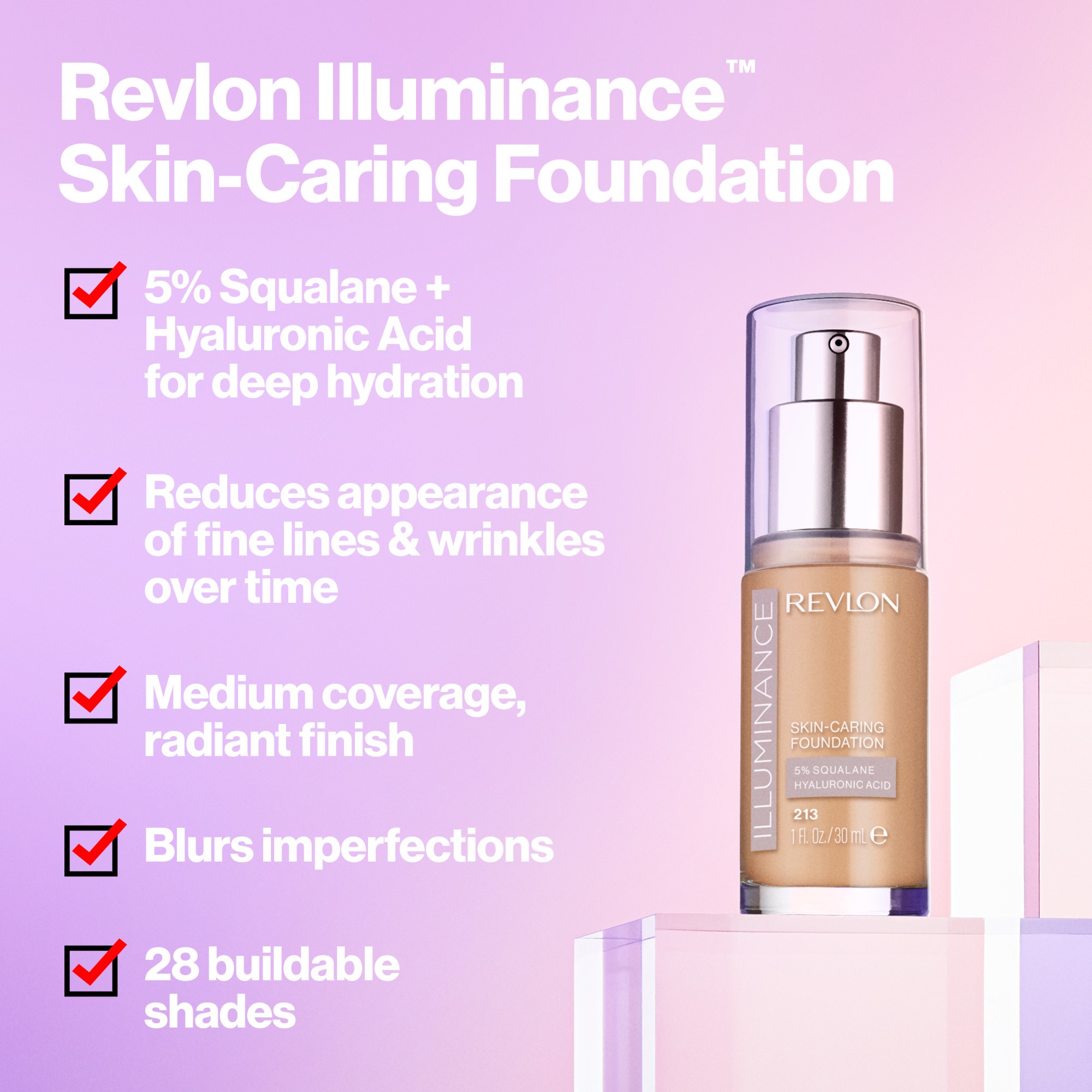 Revlon Illuminance SkinCaring Liquid Foundation, Hyaluronic Acid