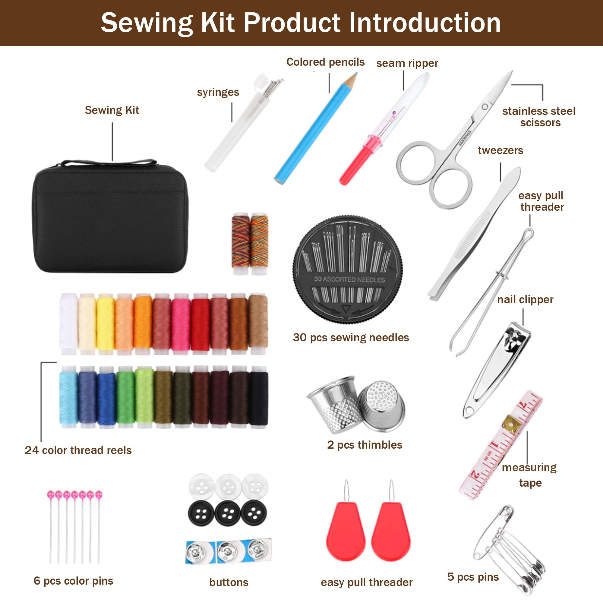 24 Sets Travel Sewing Kit - Sewing Supplies - at 