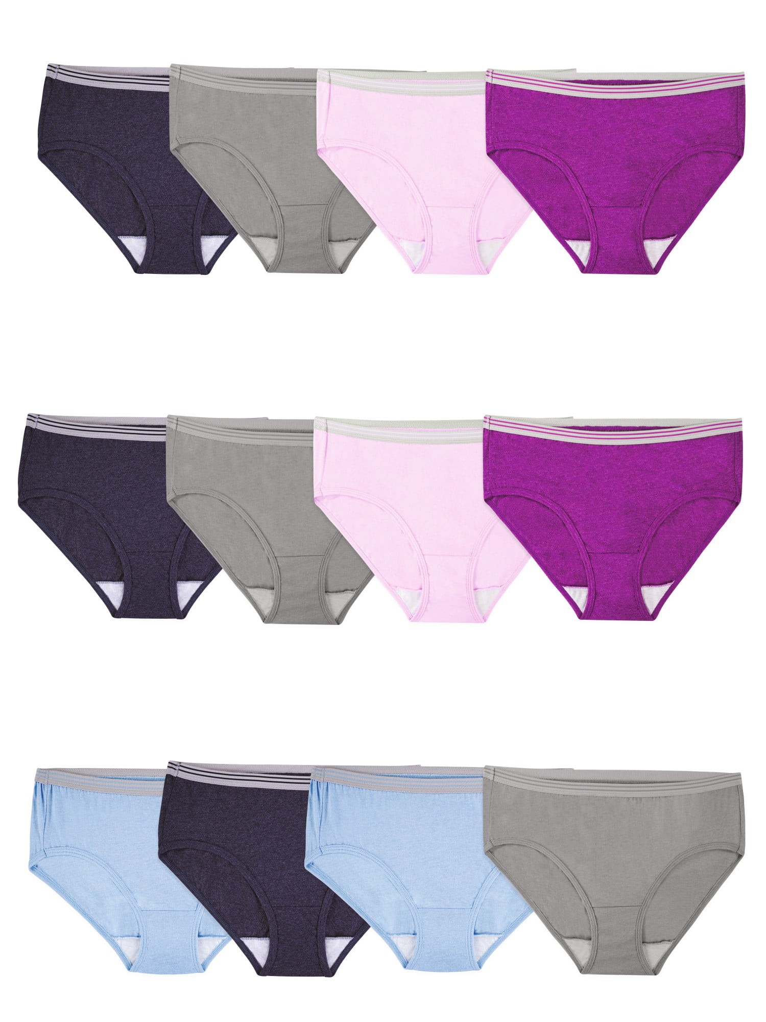 Fruit of the Loom Women's Low-Rise Brief Underwear, 6 Pack, Sizes