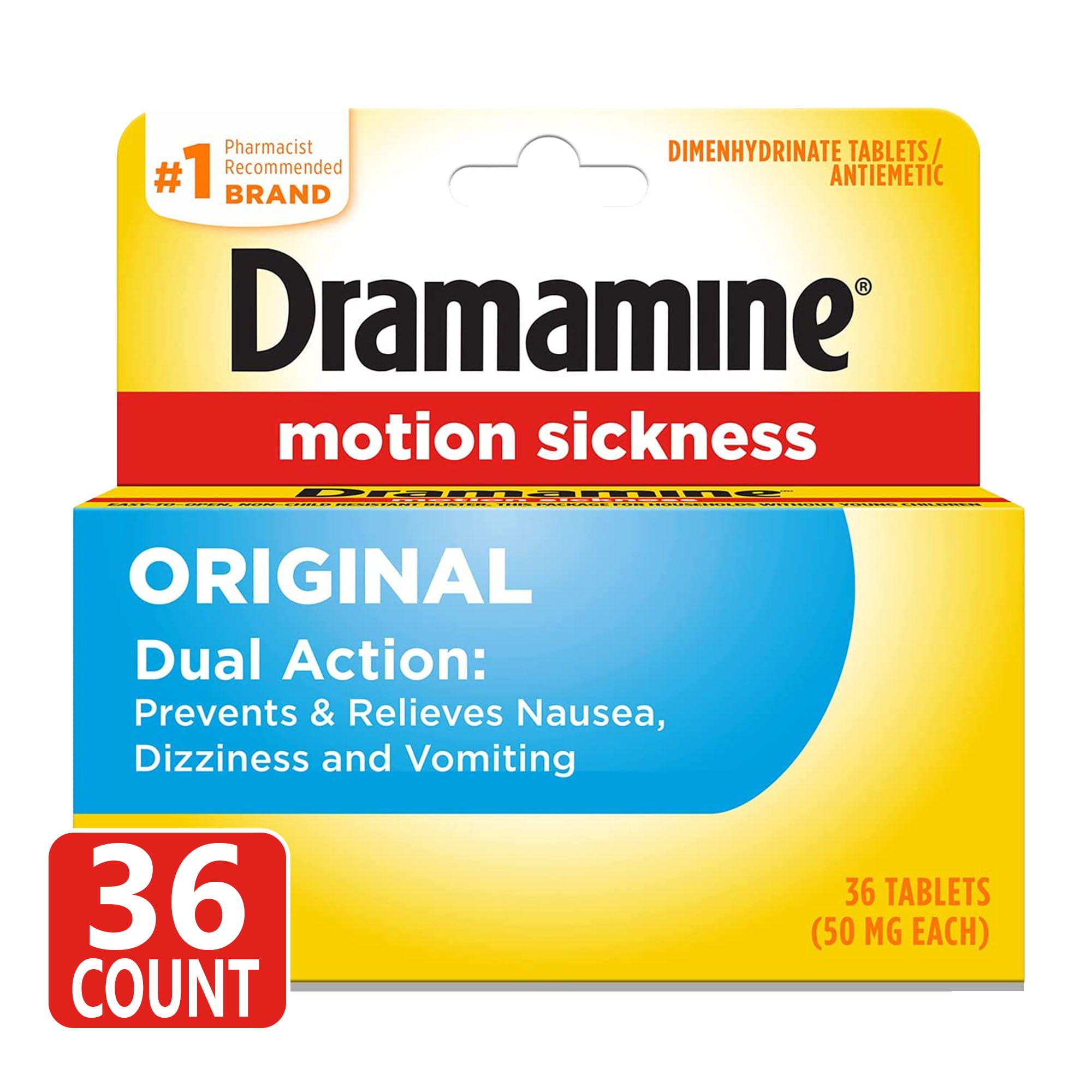 Dramamine Original, Motion Sickness Relief, 36 Count Best Deals and