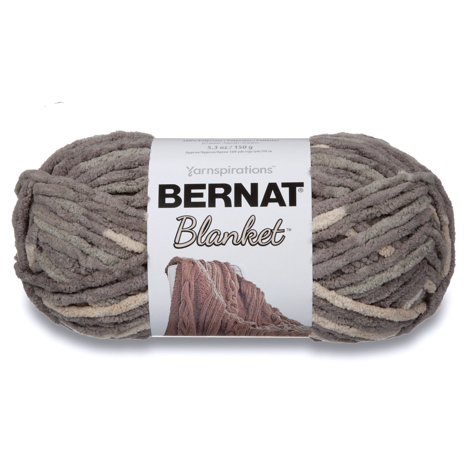 Bernat Blanket Smoky Green Yarn - 2 Pack of 300g/10.5oz - Polyester - 6  Super Bulky - 220 Yards - Knitting/Crochet