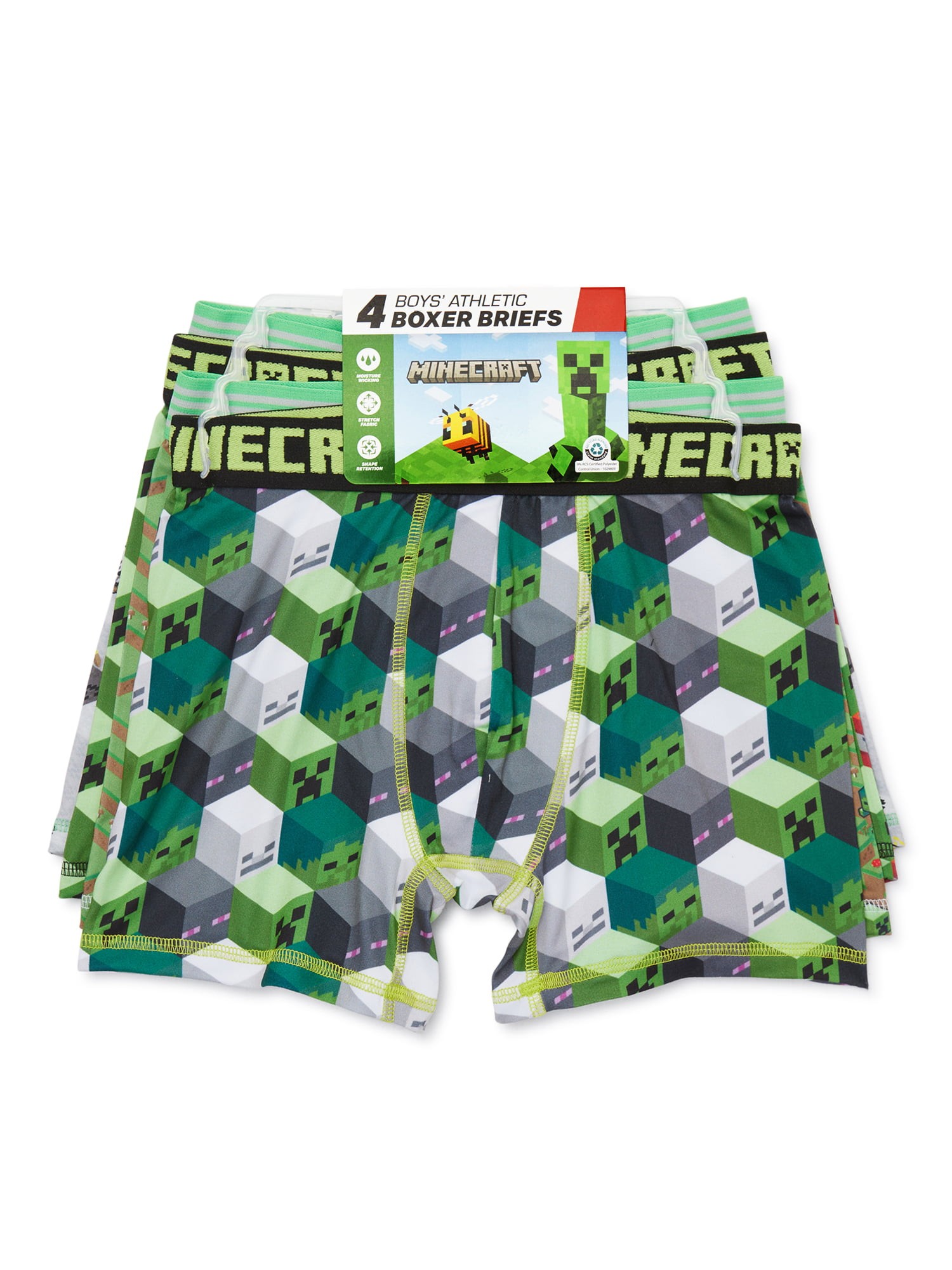 Mejores ofertas e historial de precios de Minecraft Boy's All Over Print  Boxer Briefs Underwear, 4-Pack, Sizes XS-XL en
