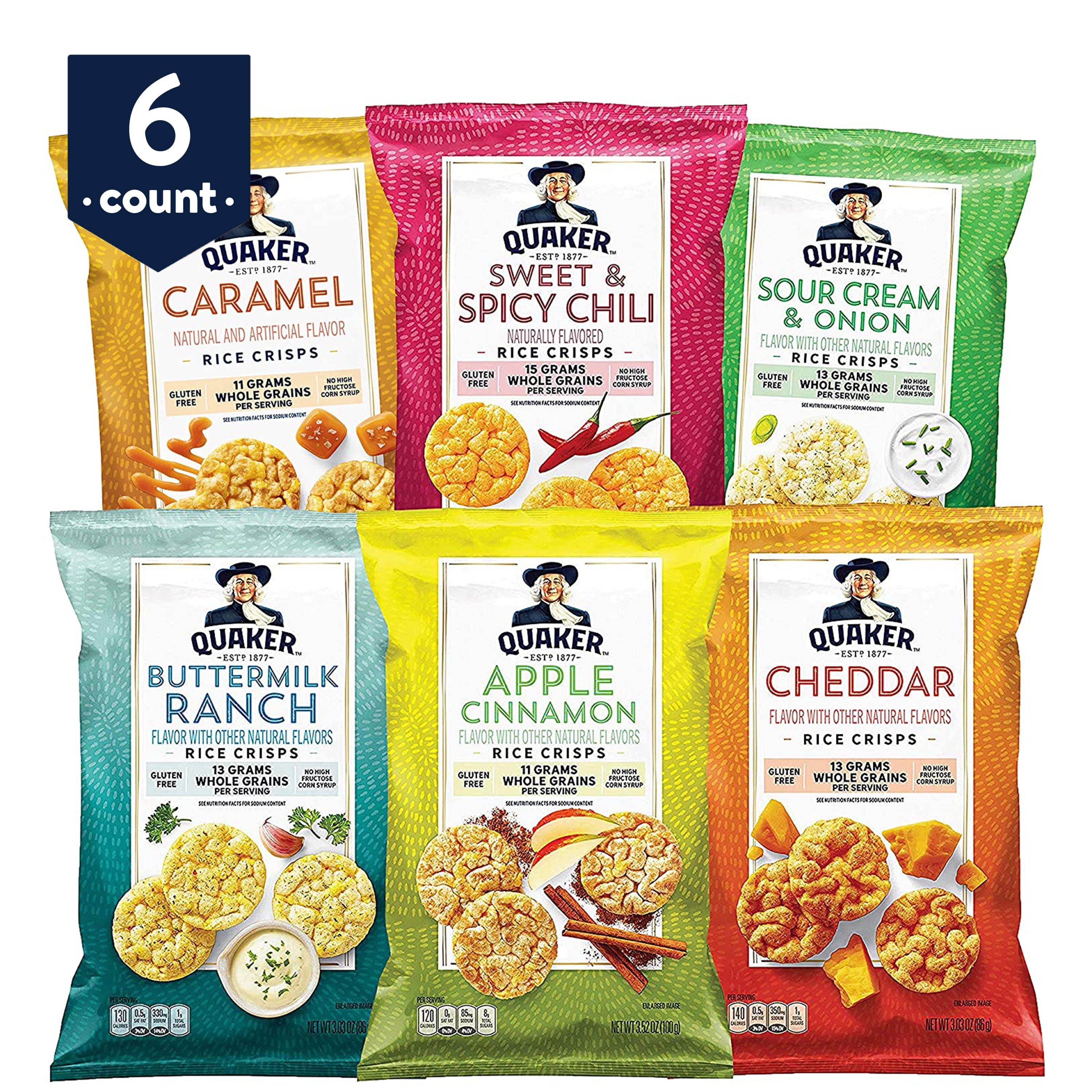 Quaker Cheddar Popped Rice Crisps 0.67 oz. - 60/Case