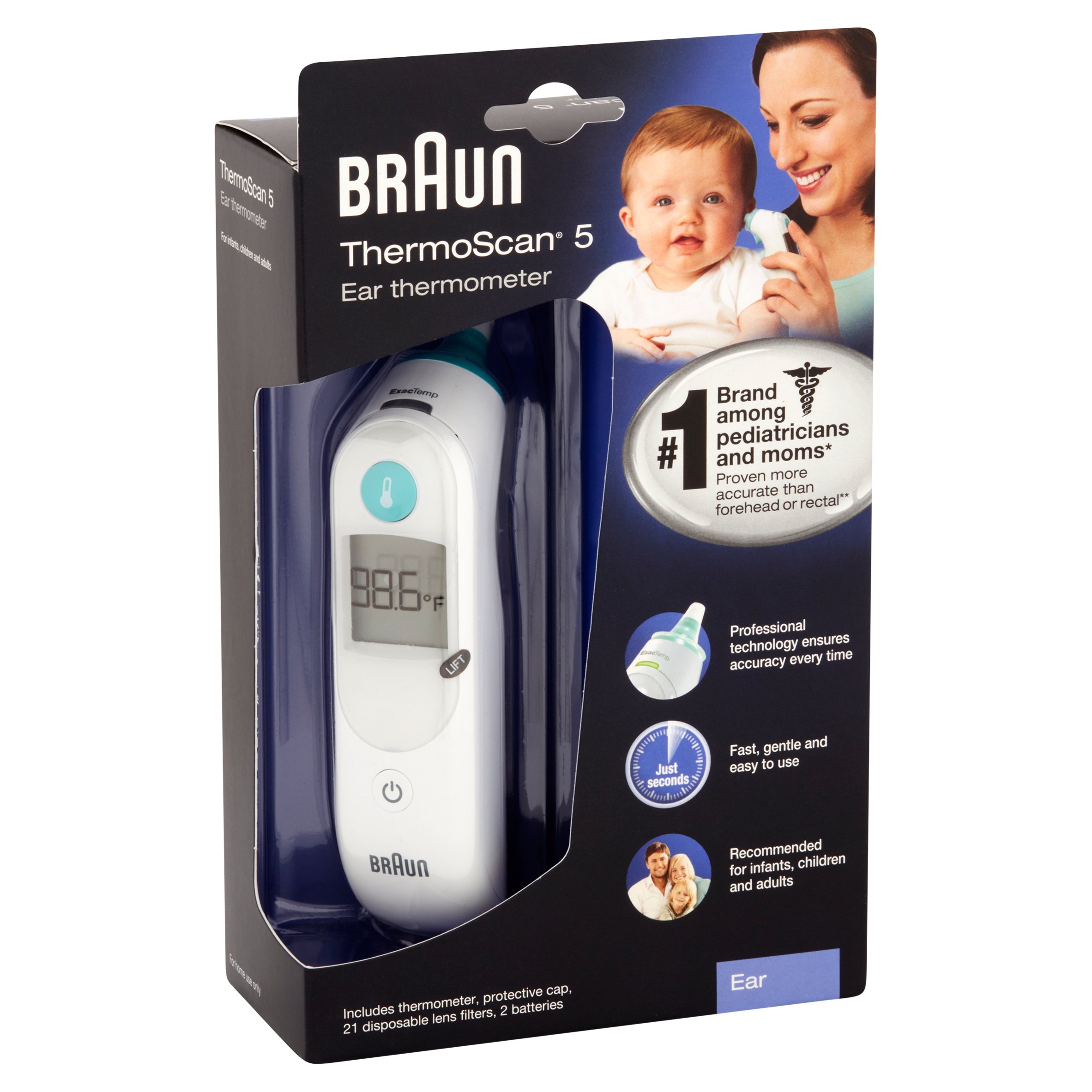 Braun ThermoScan 5 Digital Ear Thermometer, IRT6020US, White Best Deals