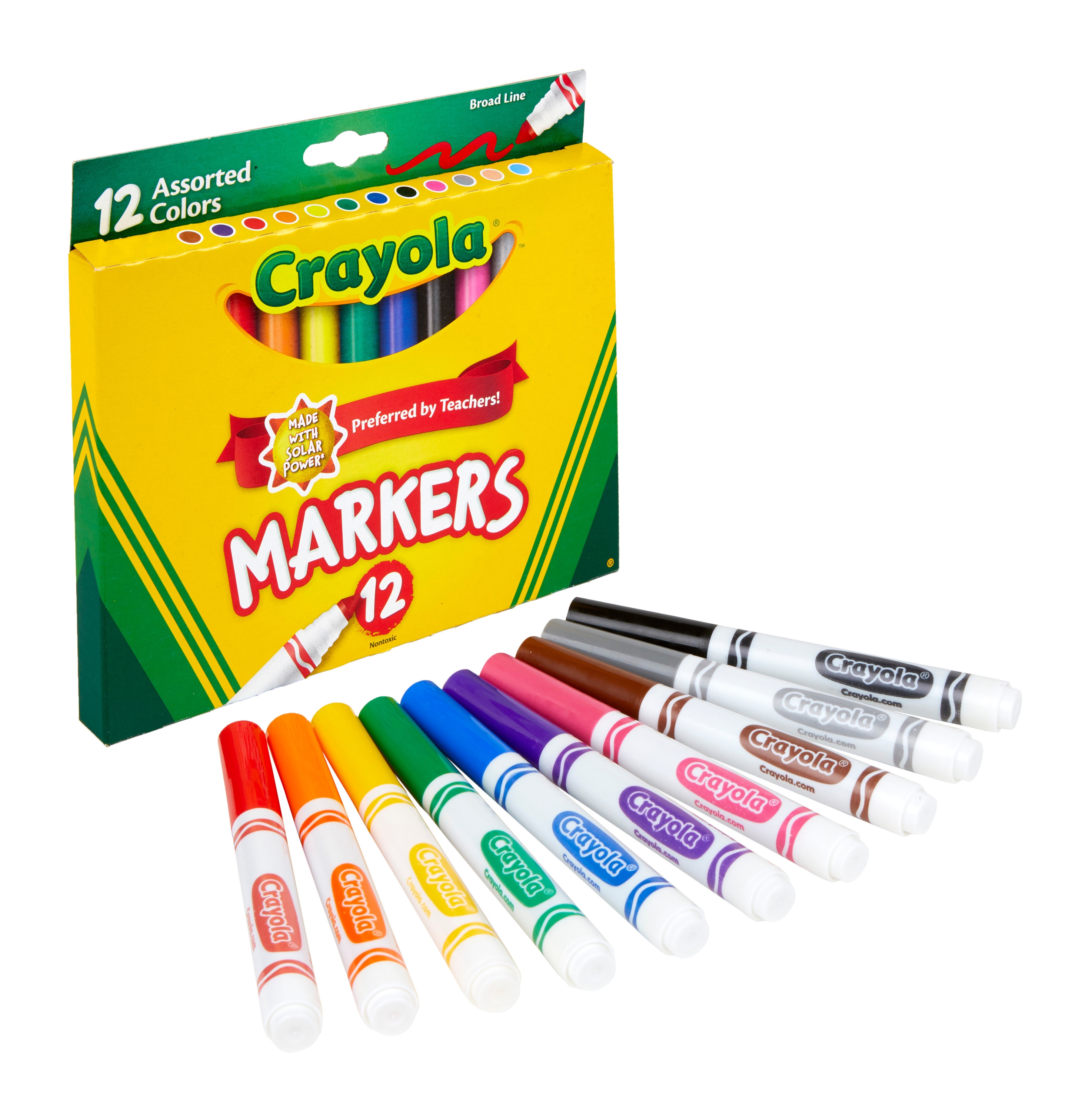 Crayola Classic Kids Markers, Fine Point, Assorted, 8/Pack (58-7809), Quill