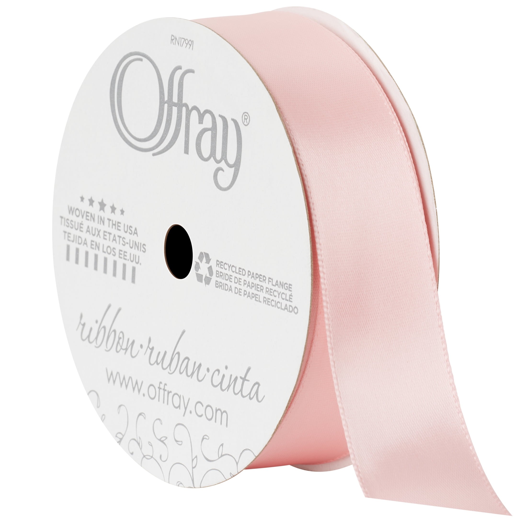 Offray Ribbon Single Face Satin 2 1/4 Inches Carnation Pink