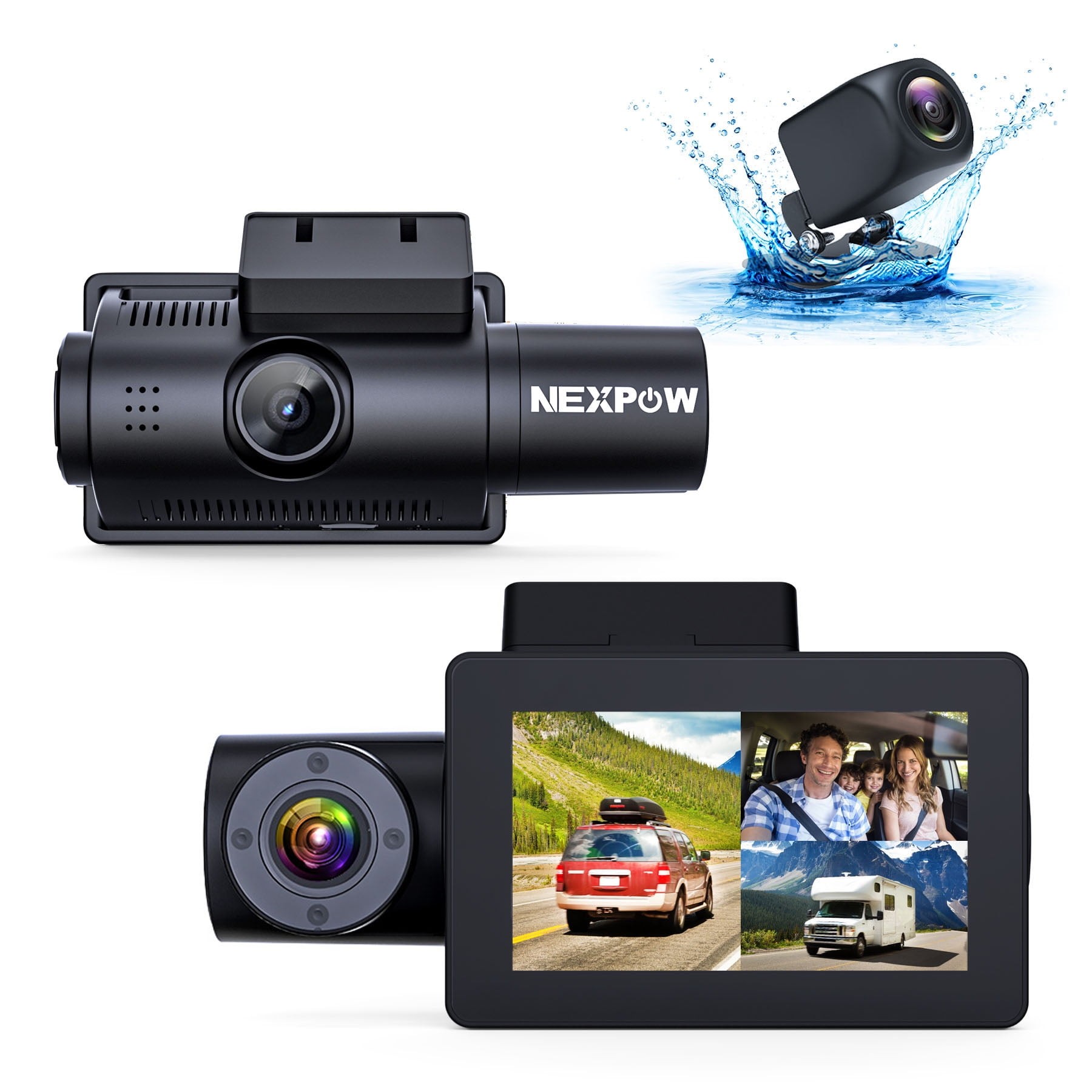 AVAPOW Dash Cam Front Rear, 1080p Full HD Dash Camera for Cars