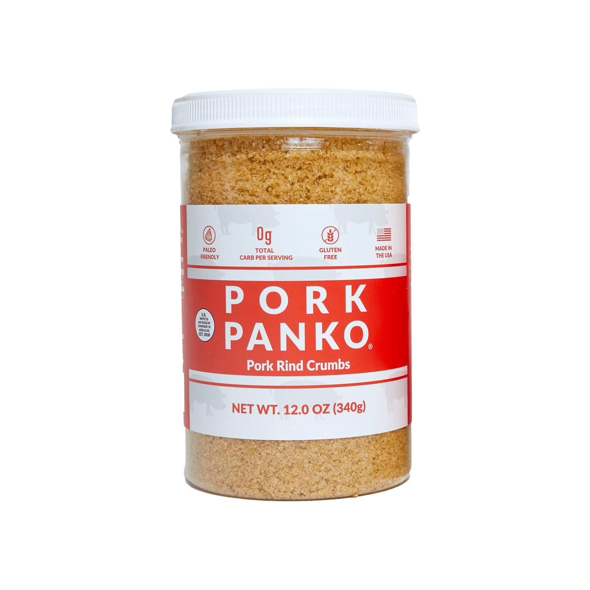 Pork Panko (12oz Jar) 0 Carb Pork Rind Crumbs Keto and Paleo