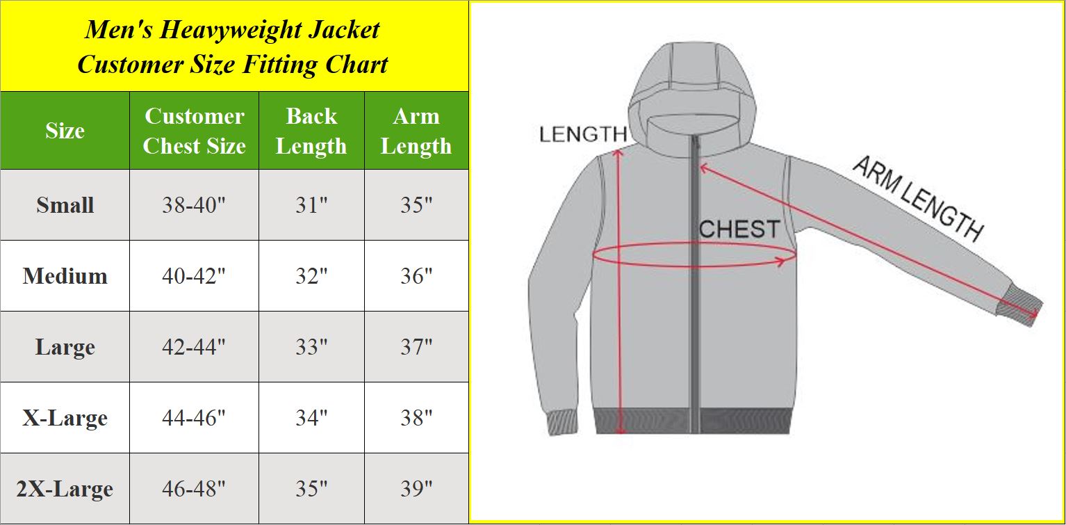 Men's Heavyweight Parka Jacket Coat With Detachable Hood 