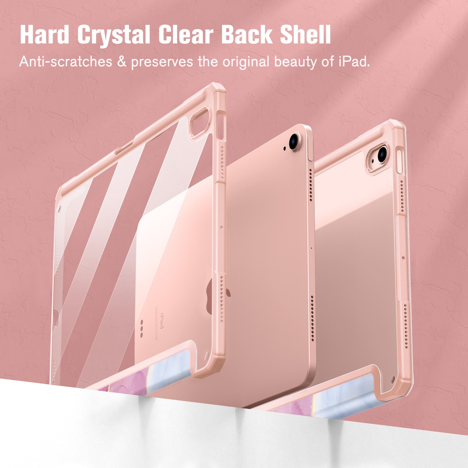 Hybrid Case for iPad Air 5th/4th Gen 10.9 Inch Slim Clear Transparent Back  Cover