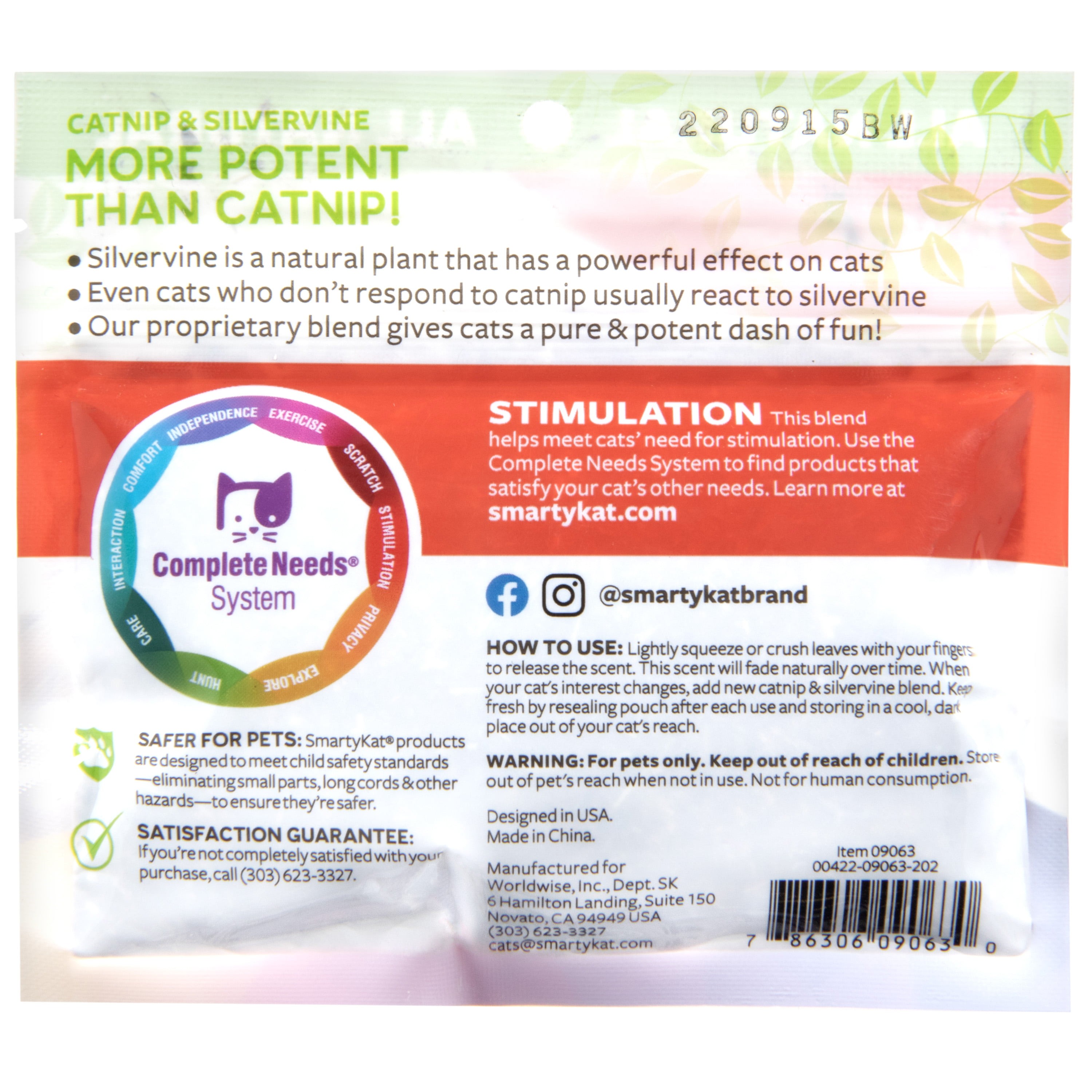 SmartyKat Catnip With Silvervine, Pure & Potent Blend For Cats ...