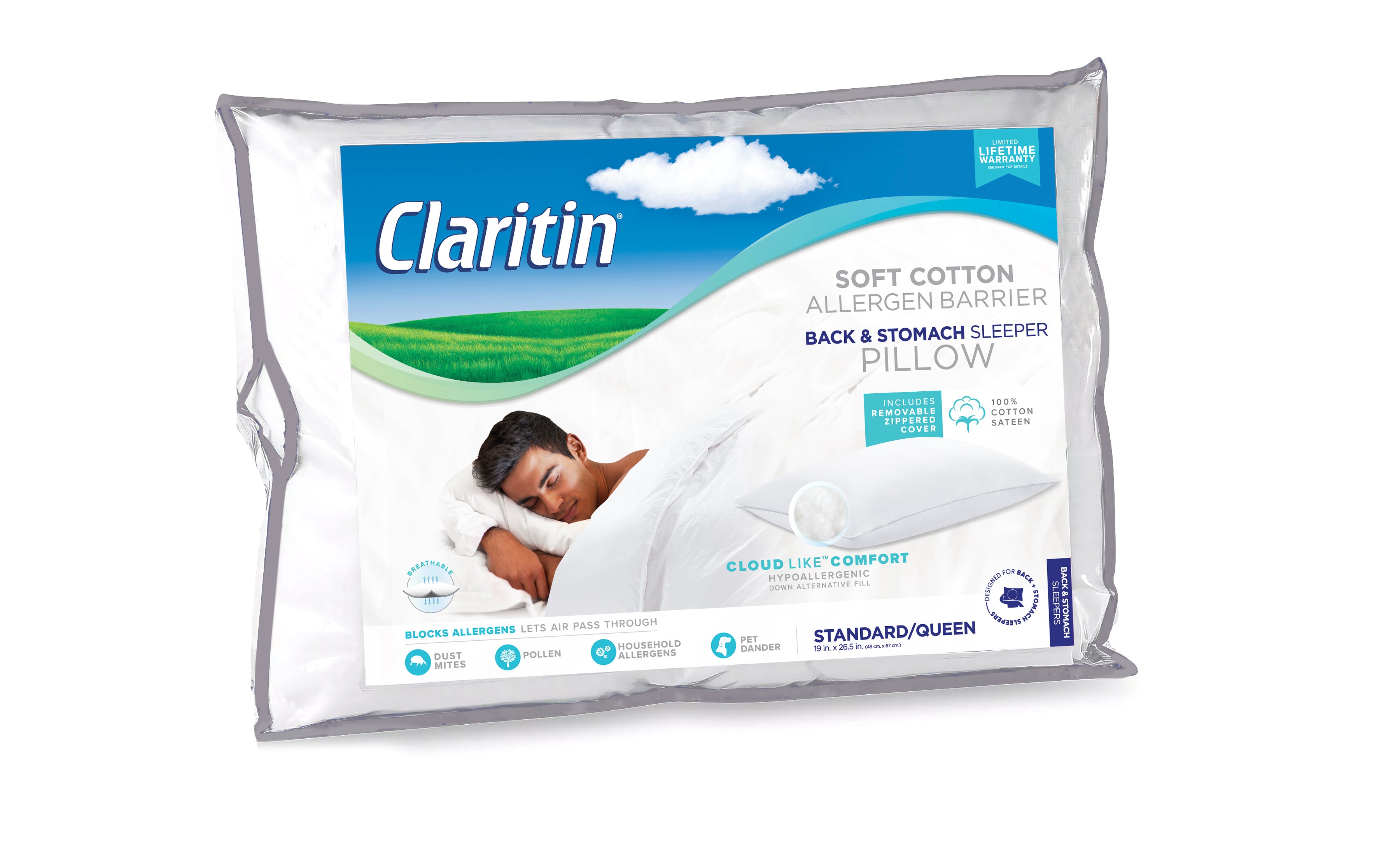 Claritin Standard/Queen Allergen Barrier Bed Pillow Meilleures offres