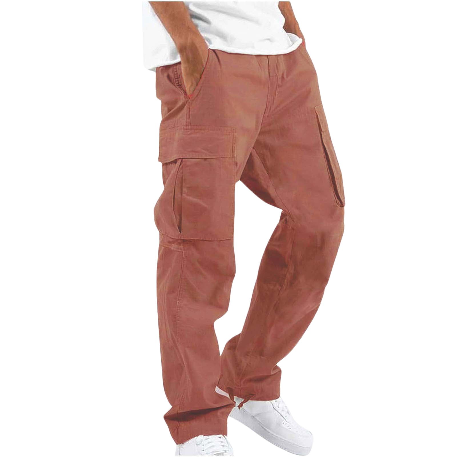  Cargo Pants for Men Solid Casual Multiple Pockets