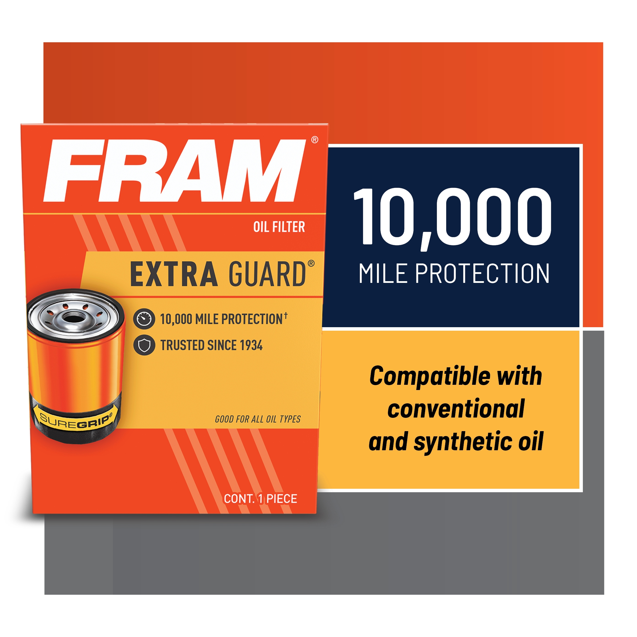 FRAM Extra Guard Oil Filter, PH4967, 10K mile Filter for Lexus, Nissan